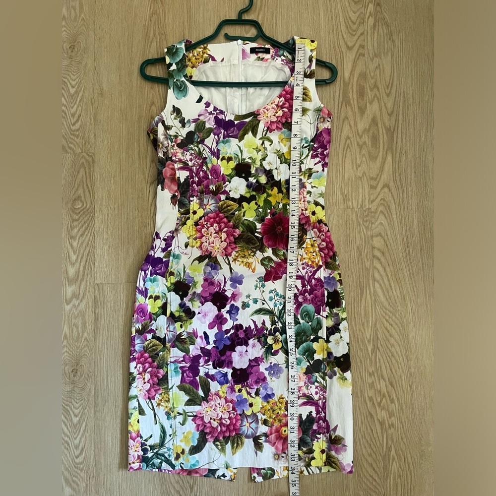 Riani Floral Sheath Dress White Purple Sz S - Picture 11 of 14